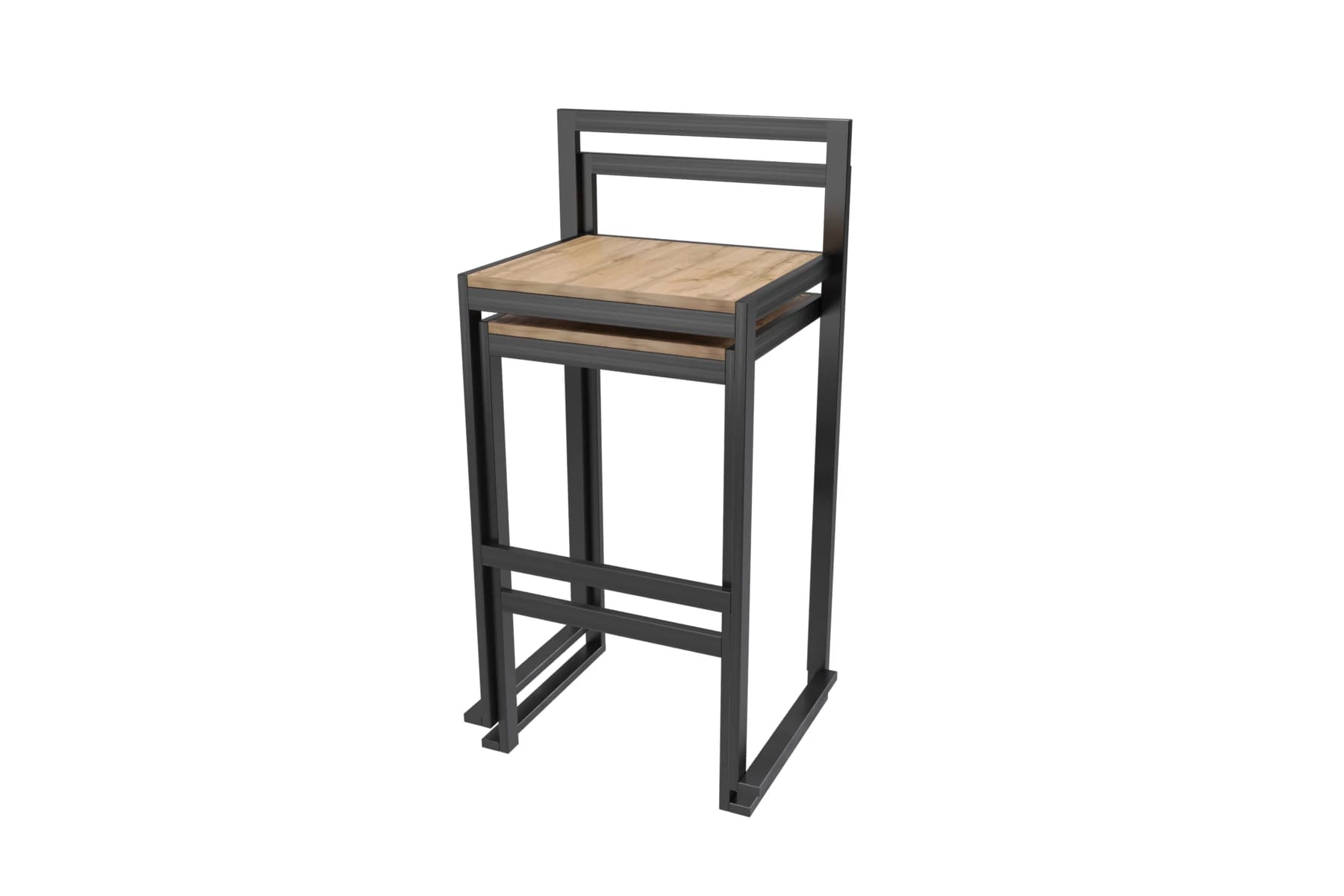 СТУЛ БАРНЫЙ (АРТ. СМ007.0) (МЕТАЛЛ Черный Муар (0009)/ЛДСП Дуб Вотан (0157))) - фото 2