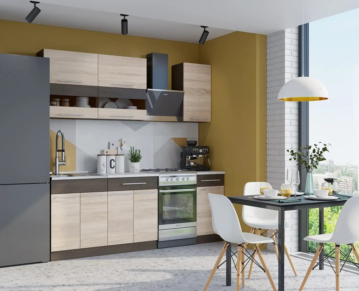 МАША-2 (корпус: венге/фасад: дуб сонома/ венге/столешница: антарес) - фото 4