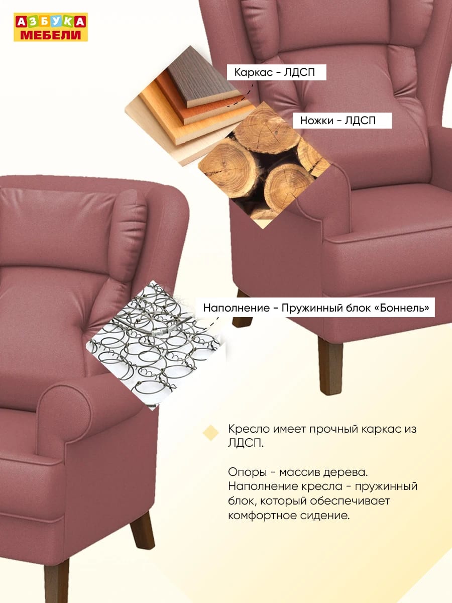 КОМФОРТ-2 (Ультра корал (Ultra coral) / Орех (Лак)) - фото 4