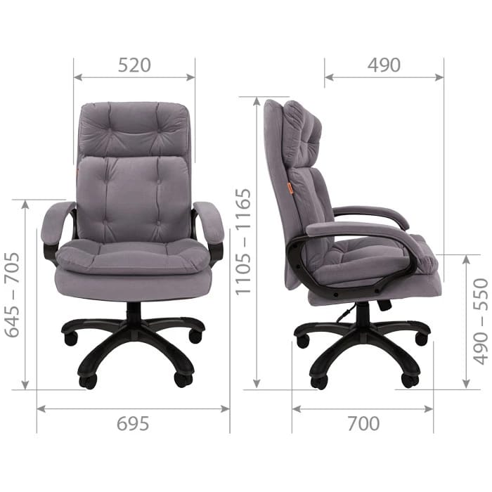 CHAIRMAN 442 (ткань R 015 черный (черный пластик)) - фото 4