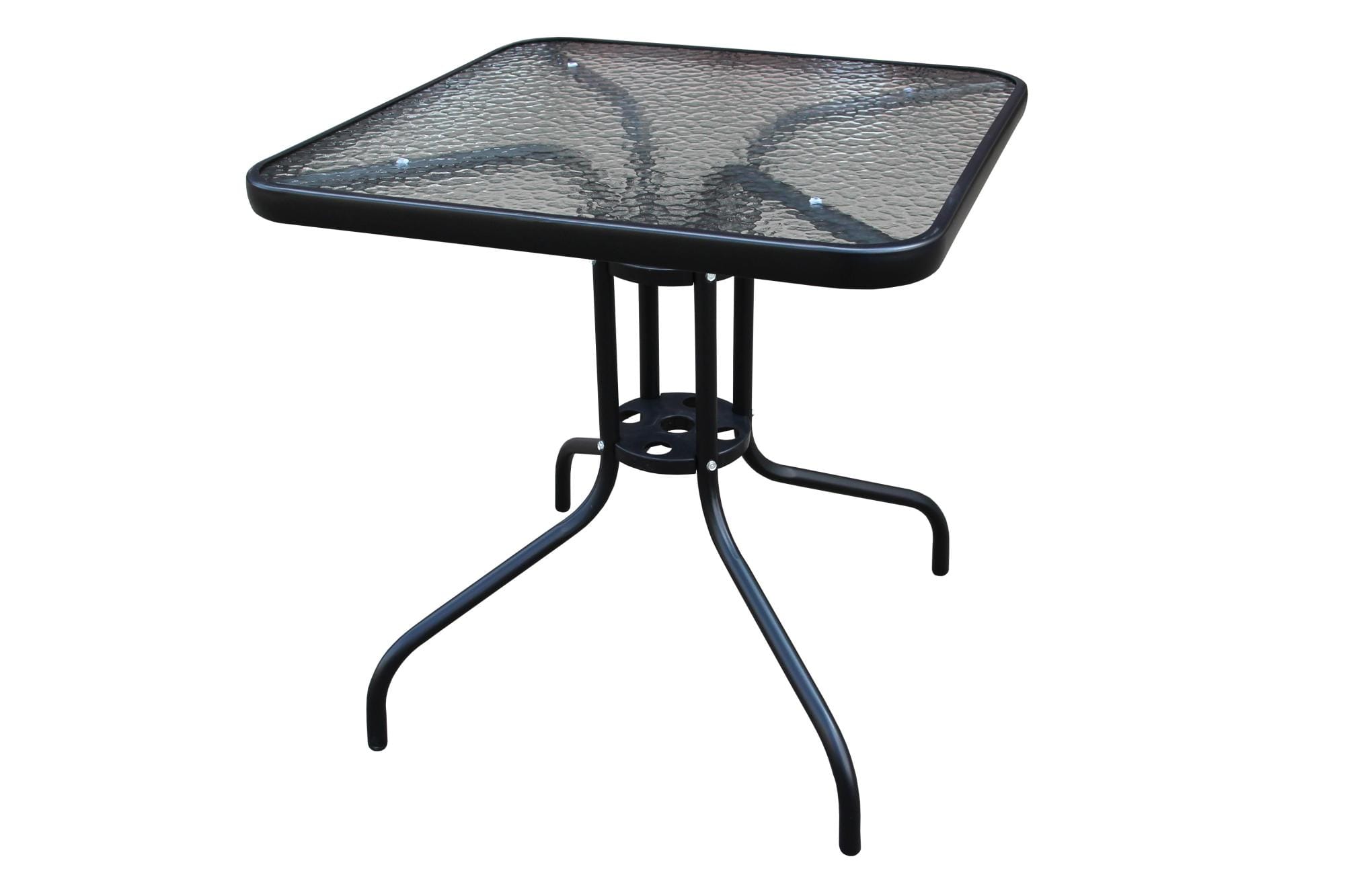 СТОЛ КВАДРАТНЫЙ (АРТ.SC-073) (каркас черный, столешница стекло) - фото 1