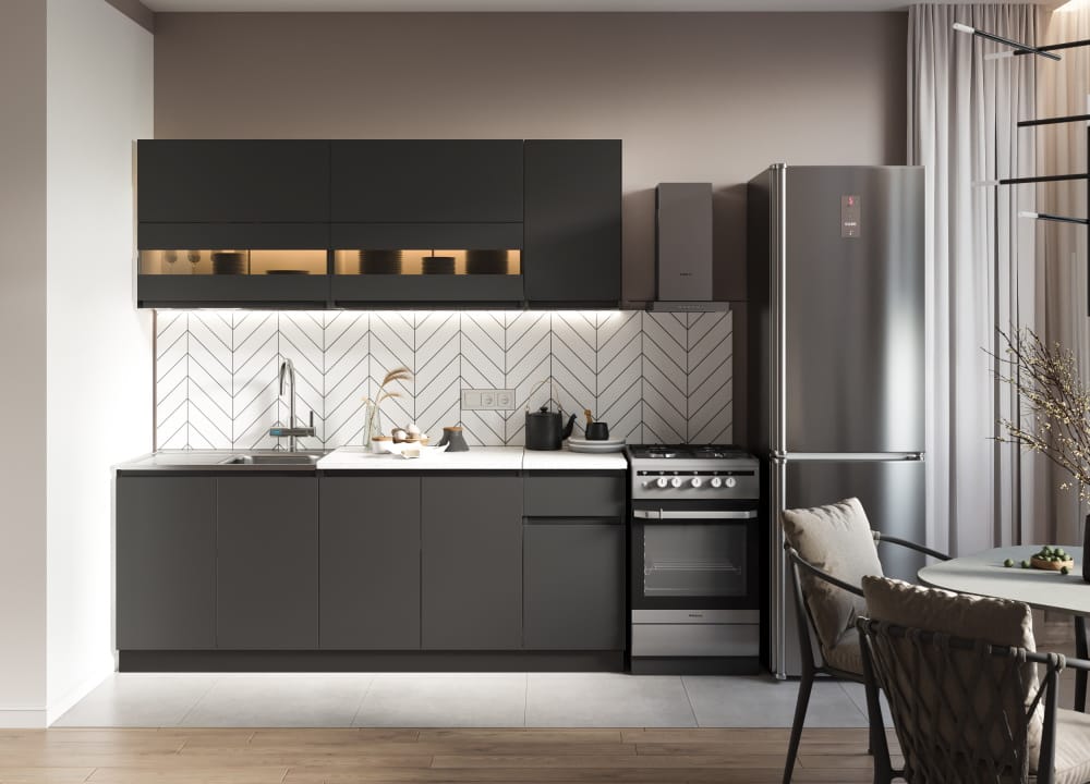 НИКА (фасад графит/корпус графит/столешница антарес) - фото 1