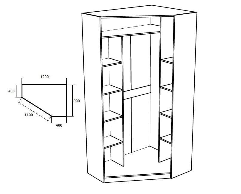 СТИВ (белый шагрень/хром/2 дв. комб. ЛДСП) - фото 2