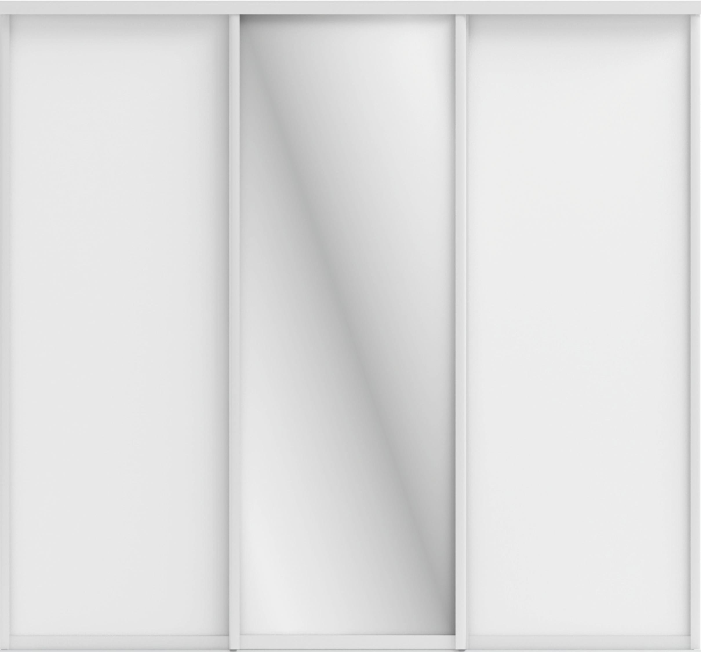 ОРИОН (ЗЕРКАЛО/ЛДСП) (белый шагрень/профиль С хром) - фото 1