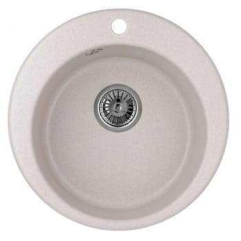 EMAR ГРАНИТ EM-4801 МОЙКА ВРЕЗНАЯ КРУГЛАЯ D480, С ВЫРЕЗОМ ПОД СМЕСИТЕЛЬ (пирит/берилл) - фото 1