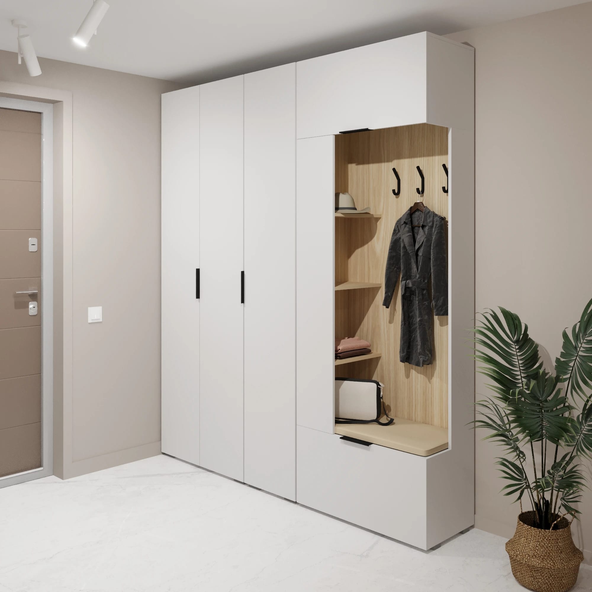 ОСЛО (OSLO) (белый (легкий шелк)/ альберо, ручка СА-6, цвет - черный) - фото 4