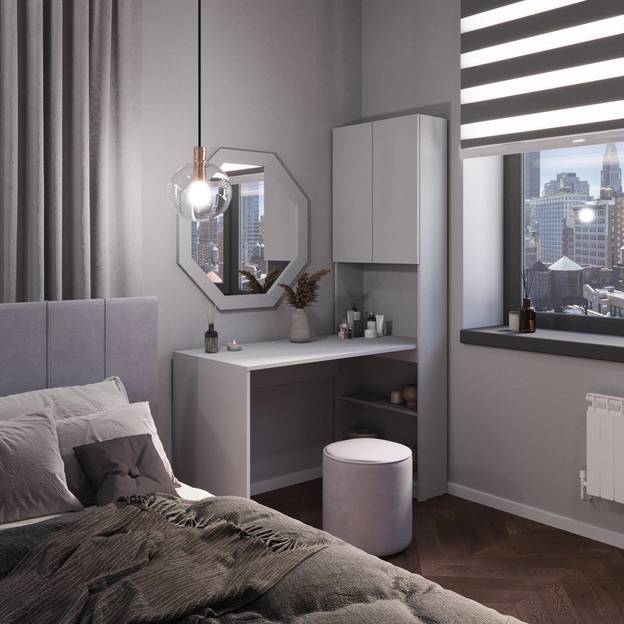 ПУФ (МОДЕЛЬ 132) (светло-серый (Velutto 52)) - фото 4