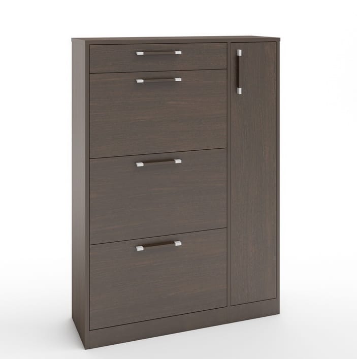 ТУМБА ПОД ОБУВЬ (АРТ. ТО-4) (850*280*1200ММ) (венге темный) - фото 1