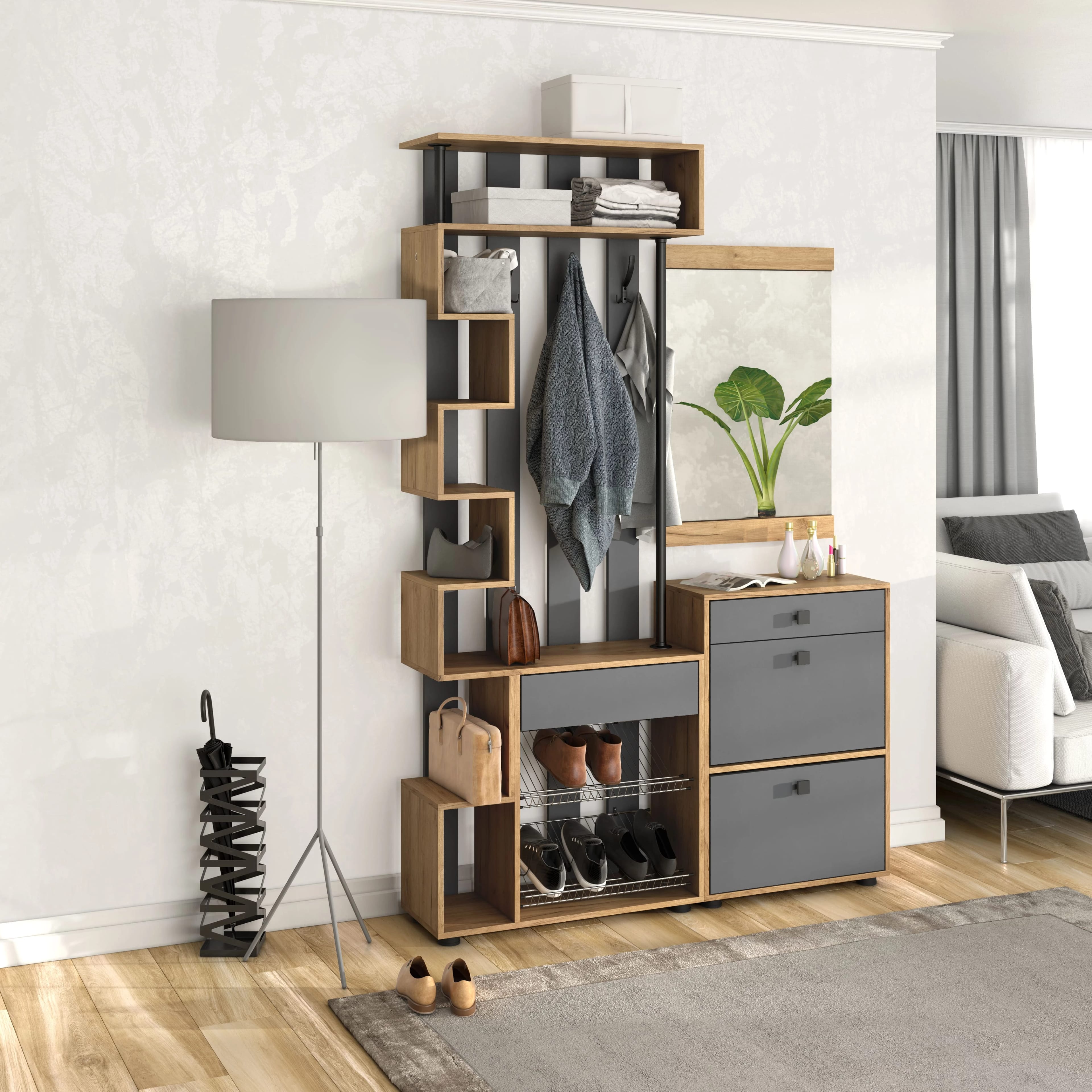 МИНИ (Дуб золотой крафт/серый графит) - фото 3