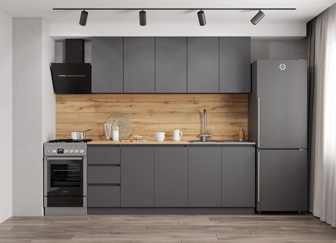 МОРИ (графит/столешница дуб вотан (800мм+400мм)) - фото 6