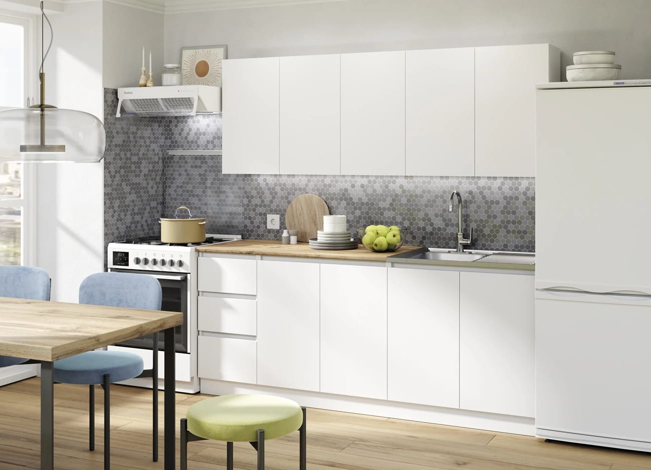 МОРИ (белый/столешница дуб вотан (800мм+400мм)) - фото 8