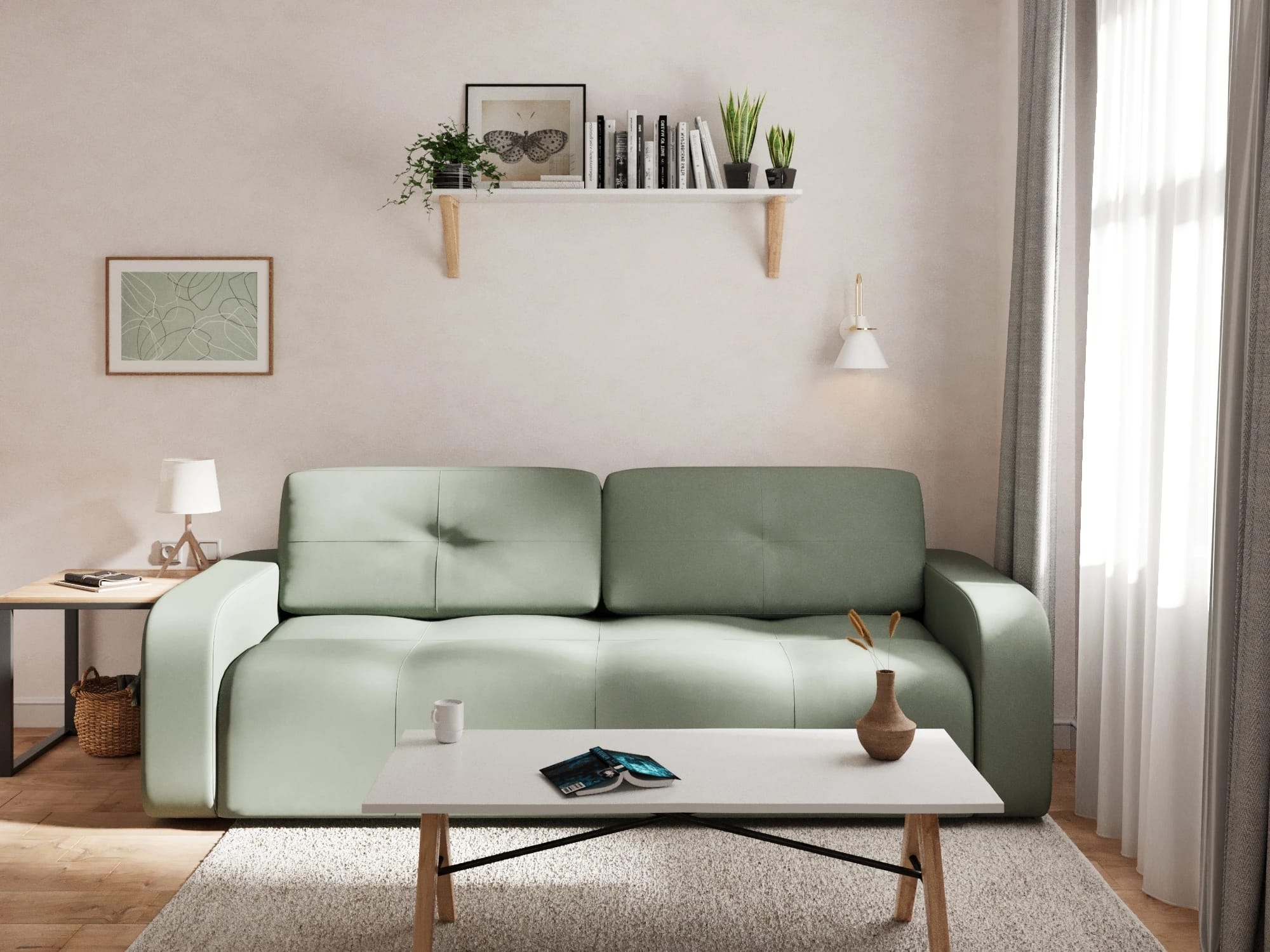 ДЖУНО (Небби 915 (Nebbe 915) / Небби 915 (Nebbe 915) / Небби 915 (Nebbe 915) / Ножка декоративная (Москва) холст белый) - фото 2