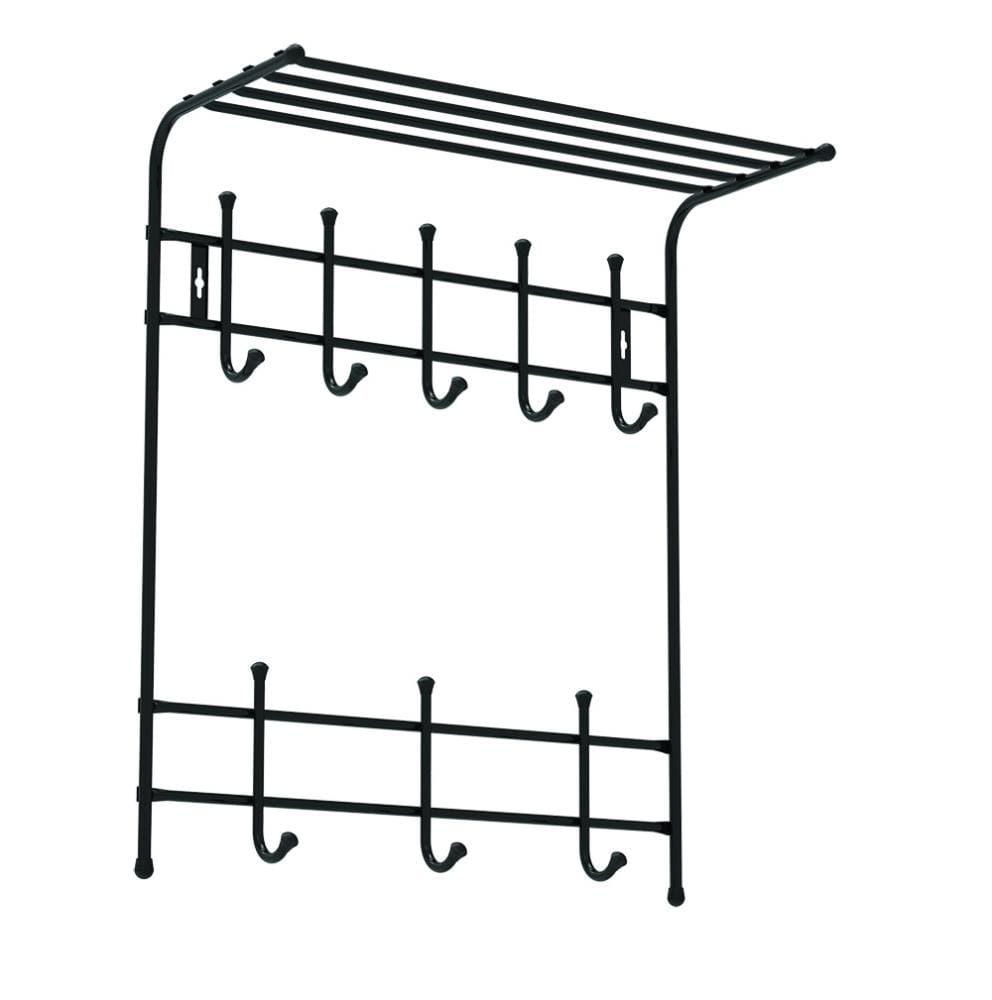 ВЕШАЛКА НАСТЕННАЯ С ПОЛКОЙ (АРТ. ВПТ8/ВПТ8М) (черный) - фото 1