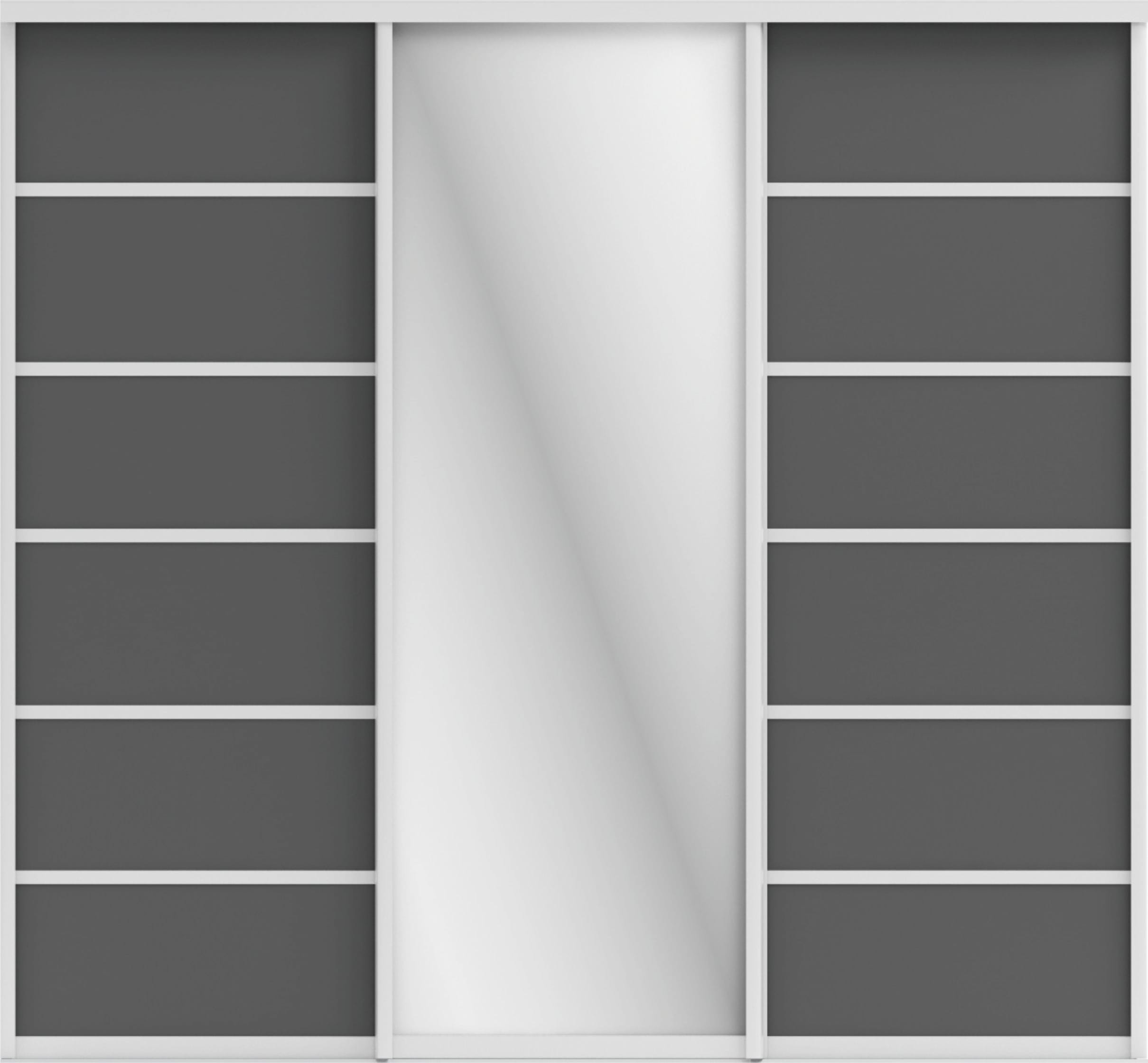 СТИВ (ЗЕРКАЛО/ЛДСП) (графит/профиль С хром) - фото 1