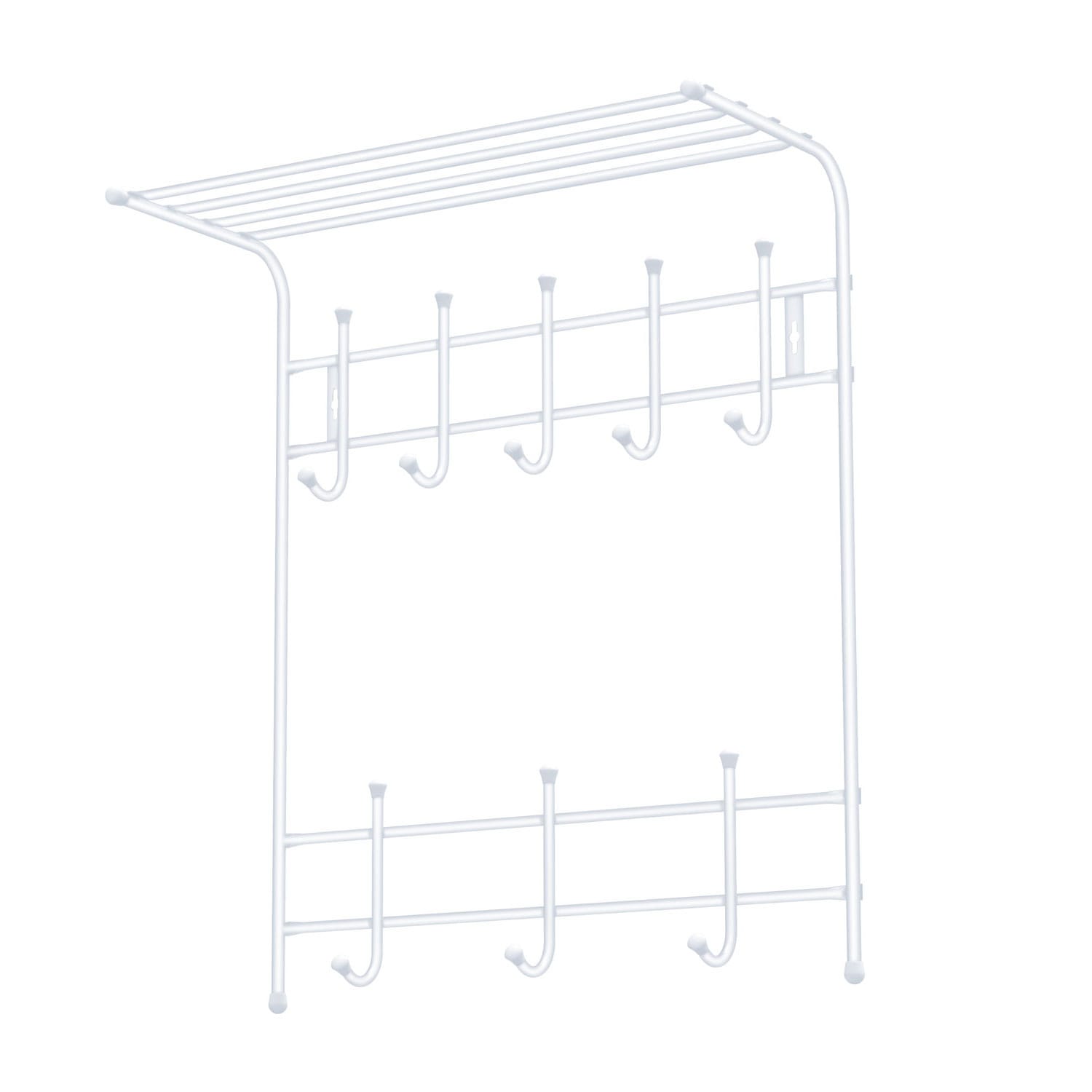 ВЕШАЛКА НАСТЕННАЯ С ПОЛКОЙ (АРТ. ВПТ8/ВПТ8М) (матовый белый) - фото 1