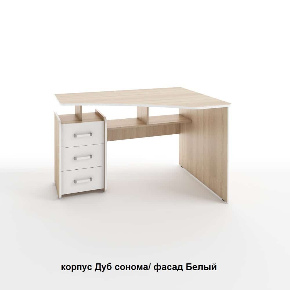 ГЛАЙД (корпус дуб сонома/ фасад белый шагрень/ кромка белая) - фото 1