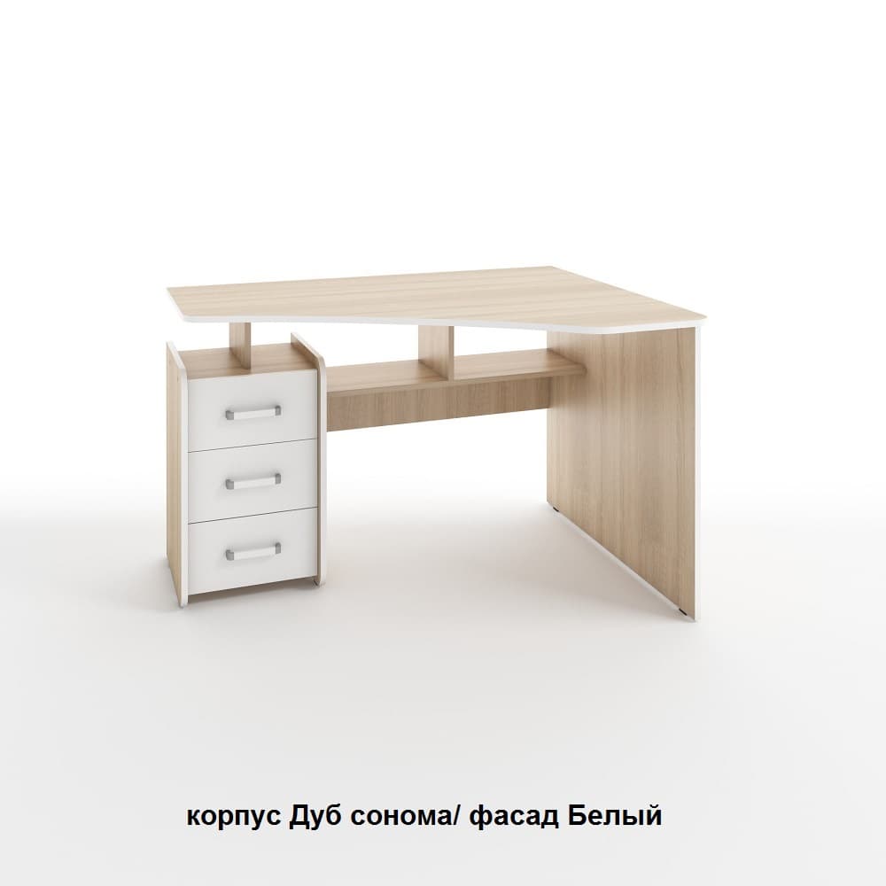 ГЛАЙД (корпус дуб сонома/ фасад белый шагрень/ кромка белая)