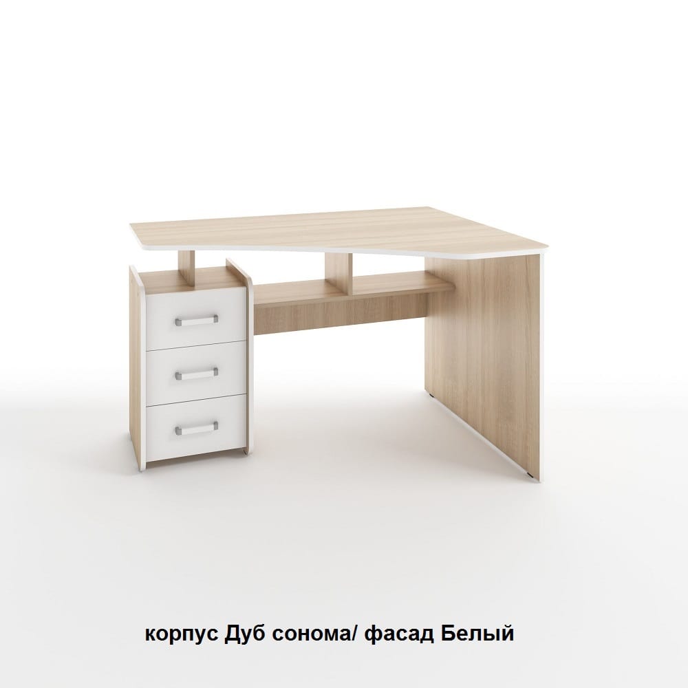 ГЛАЙД (корпус дуб сонома/ фасад белый шагрень/ кромка белая) - фото 1