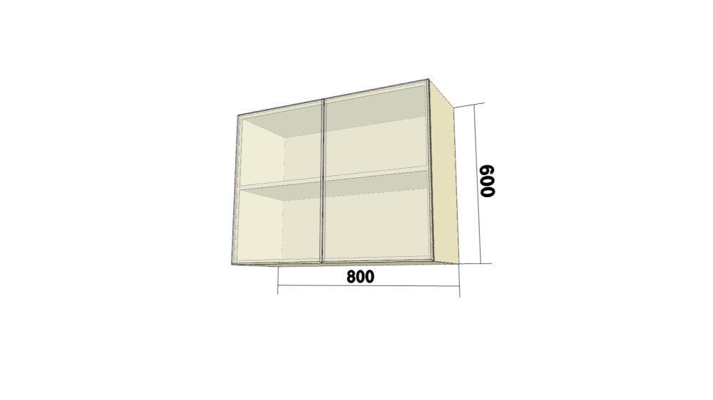 Фото Шкаф с 2 распашными дверьми (РР800) (ШхВхГ: 800x600x300) - вид 2