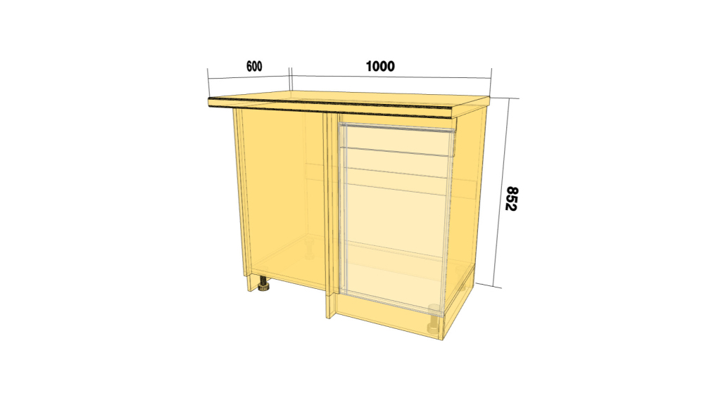 Фото Стол угловой прямой (ШхВхГ: 900x720x500); Без столешницы - вид 2