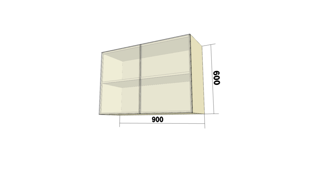 Фото Шкаф с 2 распашными дверьми (РР900) (ШхВхГ: 900x600x300) - вид 2