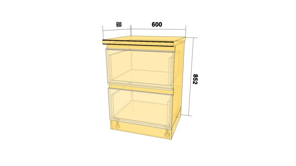 Фото Стол с 2 ящикам (ШхВхГ: 600x720x500); Без столешницы - вид 2
