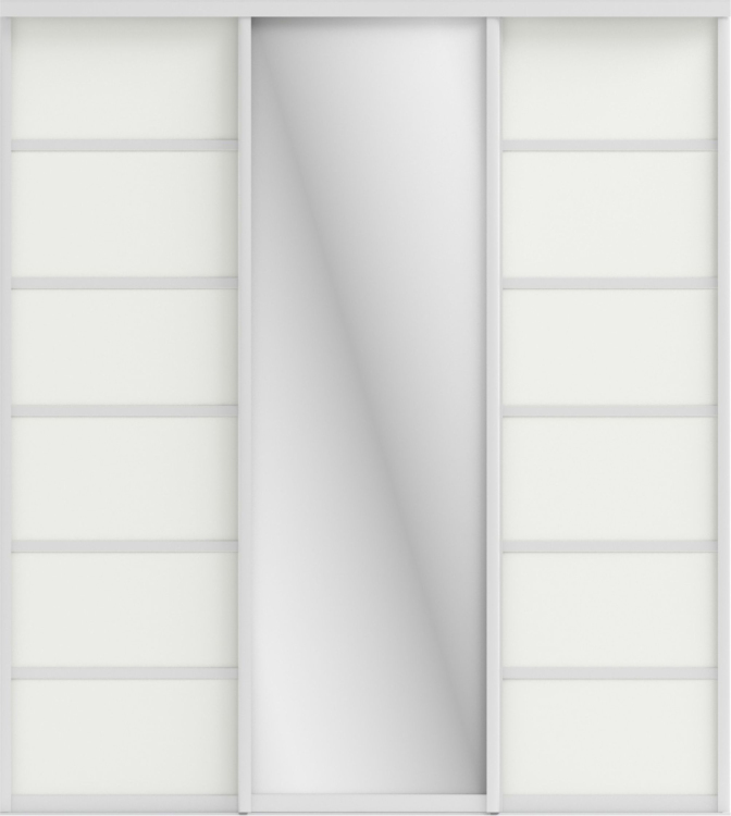 Фото СТИВ (ЗЕРКАЛО/ЛДСП) (белый шагрень/профиль С хром) - вид 1