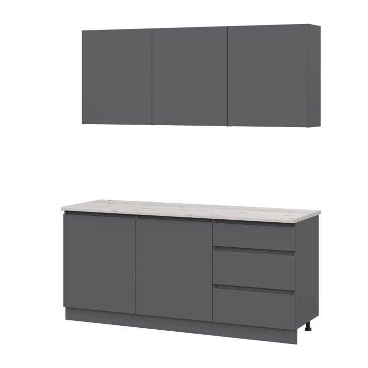 Фото АЙДЕН (серый графит/серый графит/ столешница сосна бискайская) - вид 2