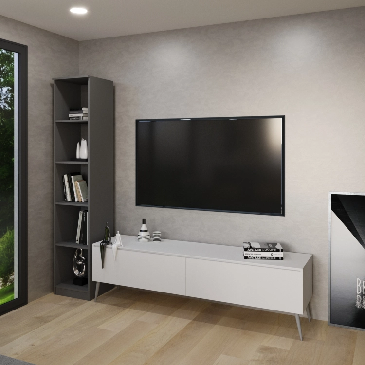 Фото ГЛОСС (белый глянец/стекло белый глянец, опоры белые) - вид 2