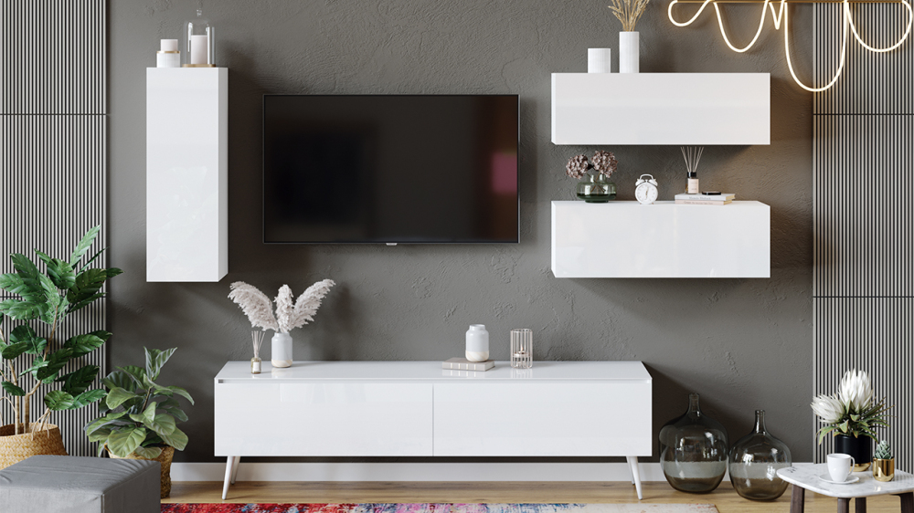 Фото ГЛОСС (белый глянец/стекло белый глянец, опоры белые) - вид 6