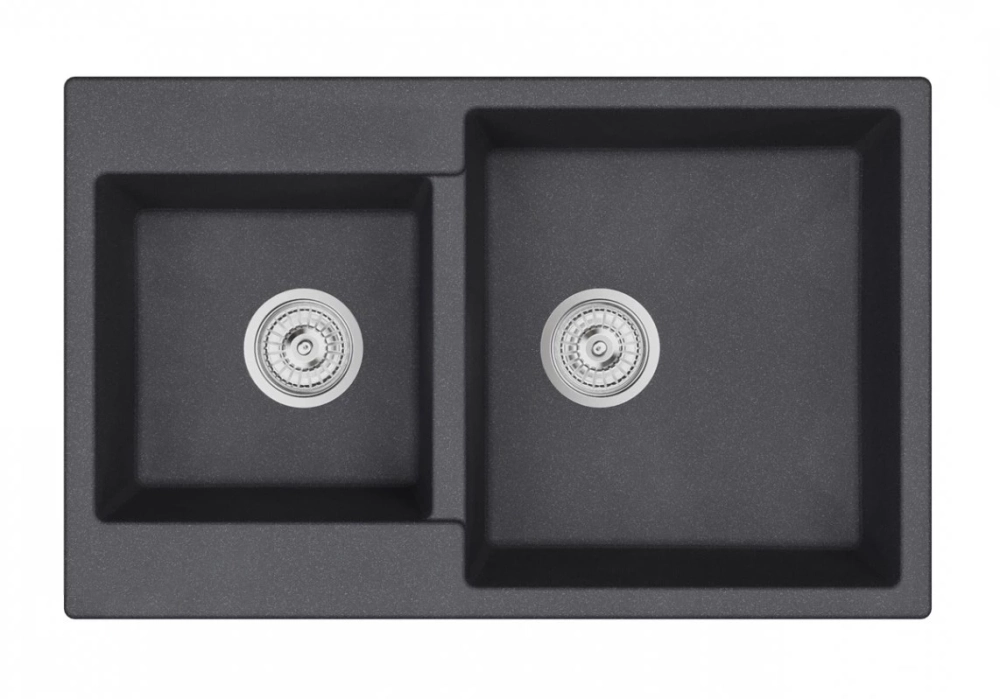 Фото EMAR ГРАНИТ EMQ-2800.Q МОЙКА ВРЕЗНАЯ ДВЕ ЧАШИ 800*500 (оникс) - вид 1