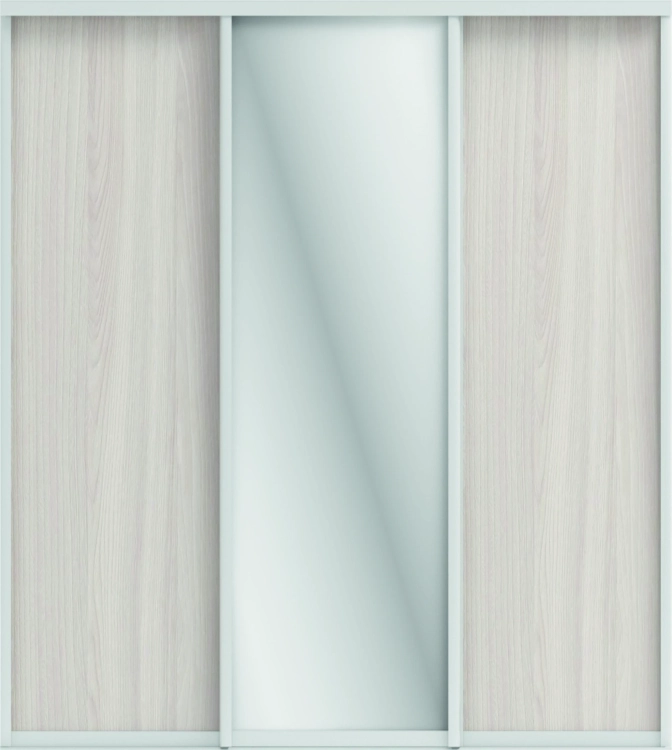 Фото ОРИОН (ЗЕРКАЛО/ЛДСП) (ясень светлый/профиль С хром) - вид 3