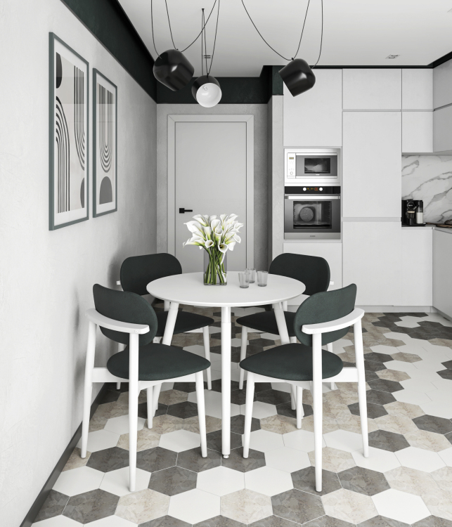 Фото АМАДЕО-2/САНТЪЯГО (белый матовый / металл белый / белый матовый) - вид 1