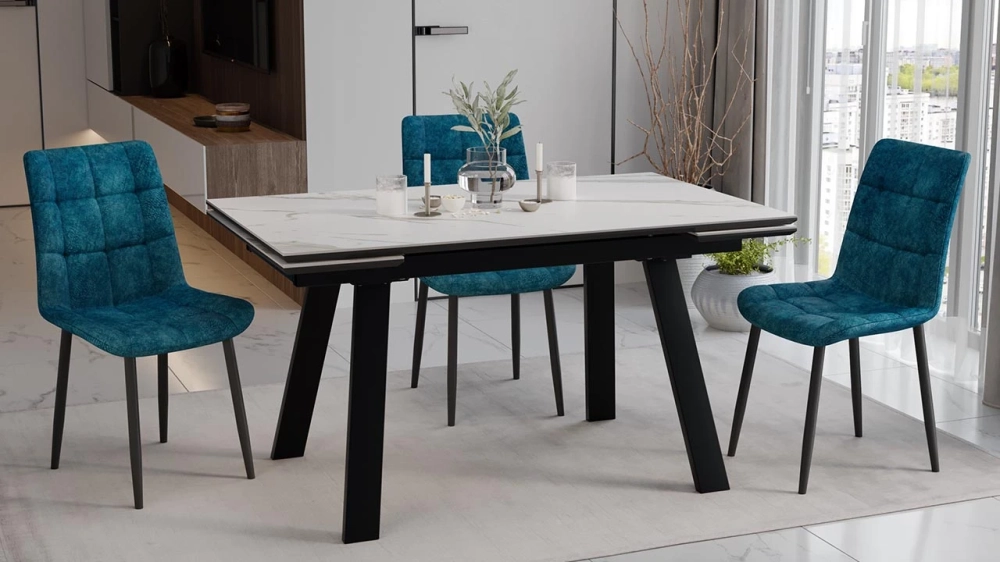 Фото ДЭКСТОН (Черный муар/Керамика матовая белый мрамор) - вид 8