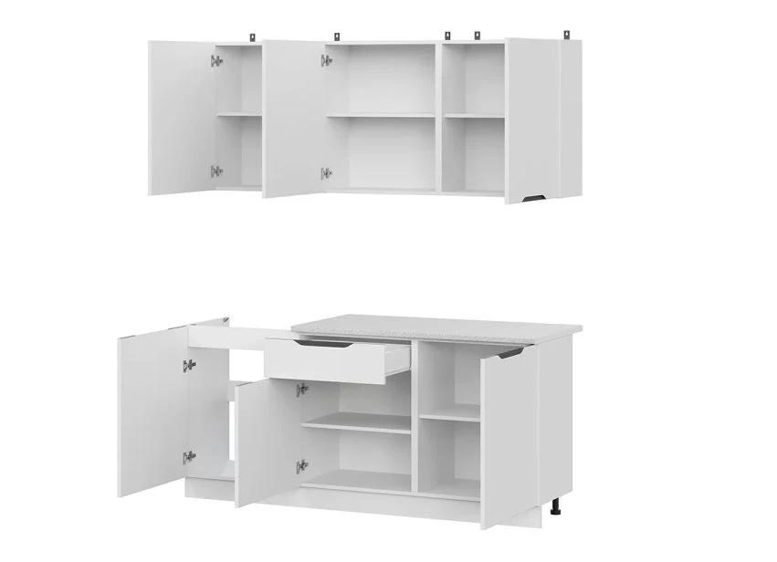 Фото КАЙЛИ (белый/белый/столешница 26 мм ( 0.6м+0.6м), антарес) - вид 4