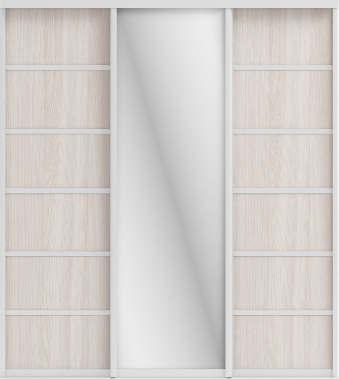 Фото СТИВ (ЗЕРКАЛО/ЛДСП) (ясень светлый/профиль С хром) - вид 2