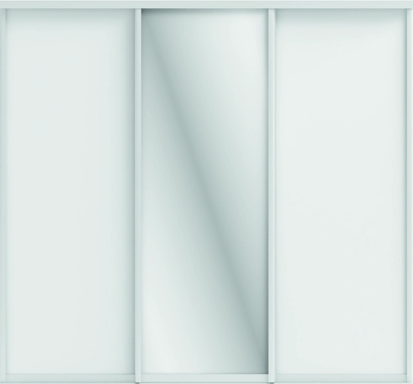 Фото ОРИОН (ЗЕРКАЛО/ЛДСП) (белый/профиль С хром) - вид 3