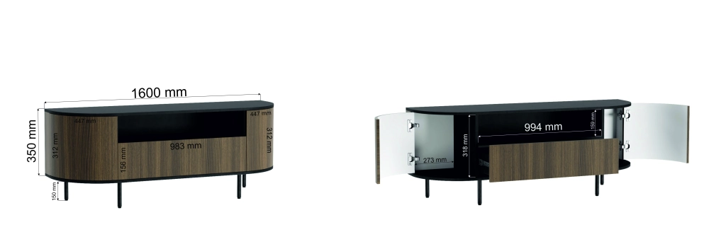 Фото ЭЛИС (мдф акация темн.+лдсп черный, корпус черный) - вид 2