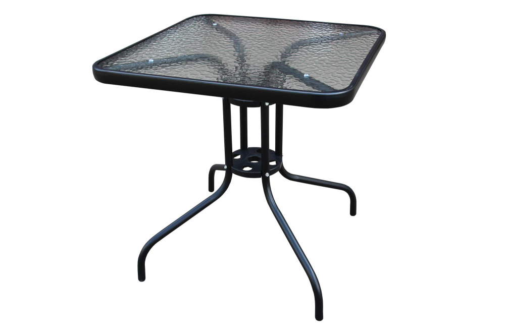 Фото СТОЛ КВАДРАТНЫЙ (АРТ.SC-073) (каркас черный, столешница стекло) - вид 1