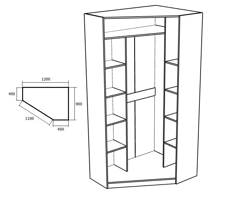 Фото СТИВ (белый шагрень/хром/2 дв. комб. ЛДСП) - вид 2