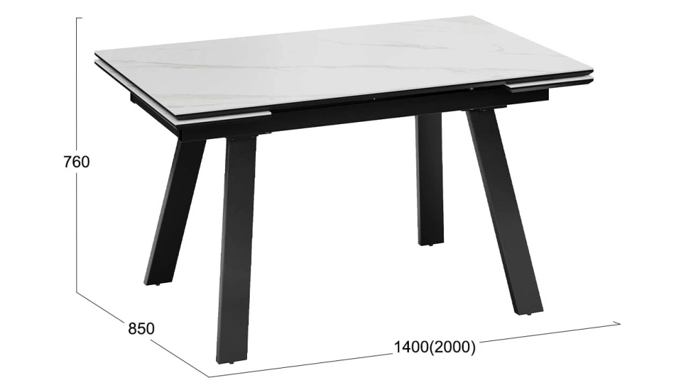 Фото ДЭКСТОН (Черный муар/Керамика матовая белый мрамор) - вид 6