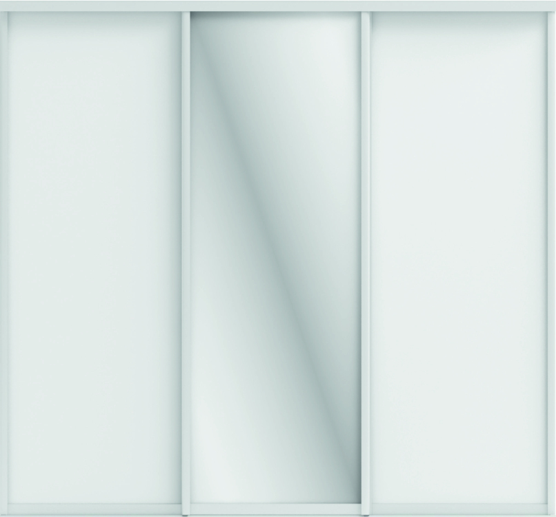 Фото ОРИОН (ЗЕРКАЛО/ЛДСП) (белый/профиль С хром) - вид 1