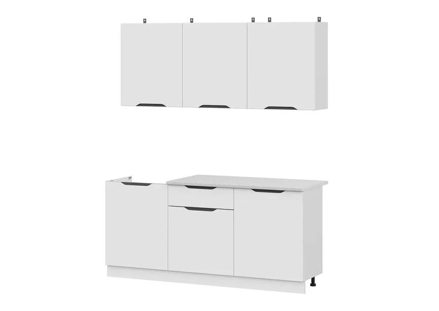 Фото КАЙЛИ (белый/белый/столешница 26 мм ( 0.6м+0.6м), антарес) - вид 3