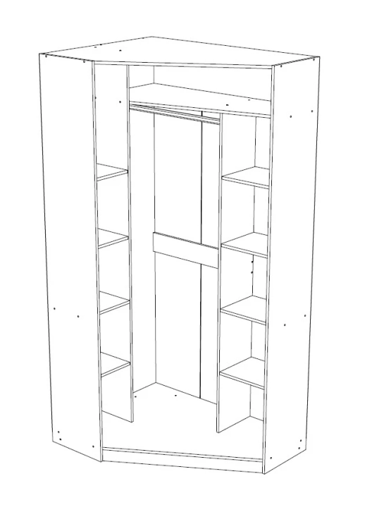Фото МАРК (УГЛОВОЙ ЛЕВЫЙ) (ясень светлый/хром) - вид 2