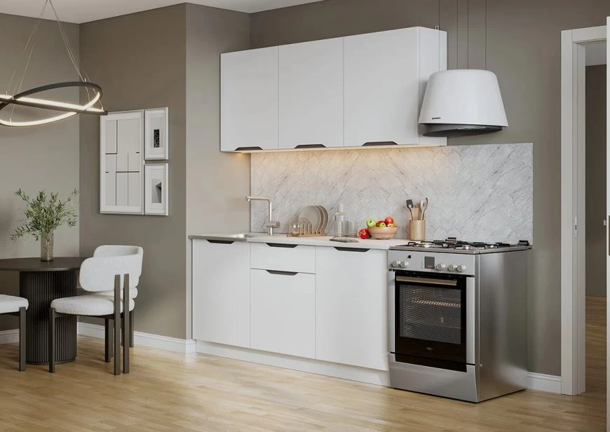 Фото КАЙЛИ (белый/белый/столешница 26 мм ( 0.6м+0.6м), антарес) - вид 8