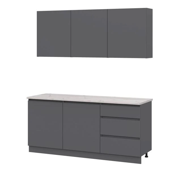 Фото АЙДЕН (серый графит/серый графит/ столешница сосна бискайская) - вид 1