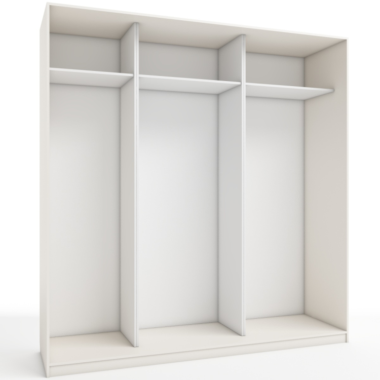 Фото КОРПУС ШКАФА 2200*600*2300 ММ С АНТРЕСОЛЬНЫМИ ПОЛКАМИ (Корпус: ТЭФФИ, Наполнение: БЕЛЫЙ шагрень) - вид 1