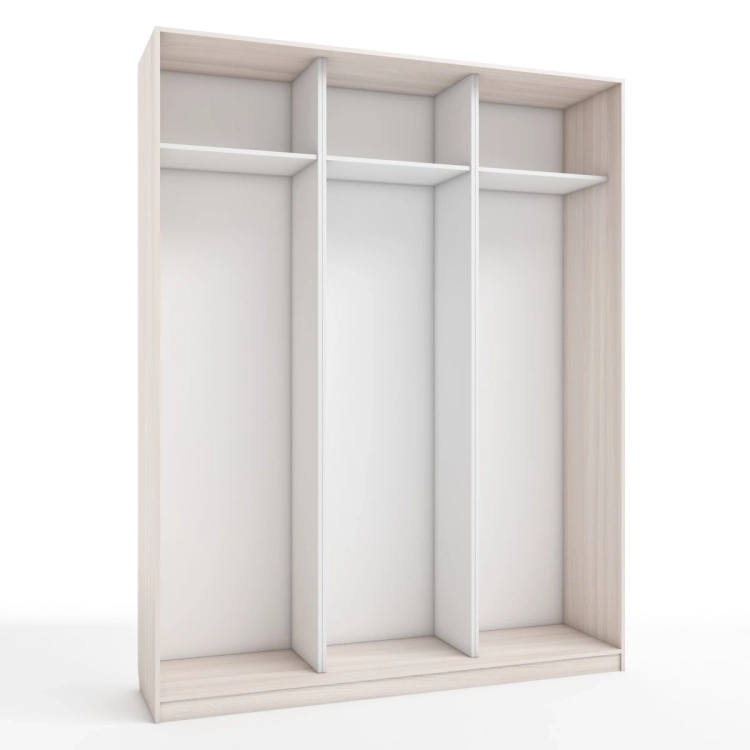 Фото КОРПУС ШКАФА 1800*450*2300 ММ С АНТРЕСОЛЬНЫМИ ПОЛКАМИ (Корпус: ЯСЕНЬ СВЕТЛЫЙ, Наполнение: БЕЛЫЙ шагрень) - вид 1