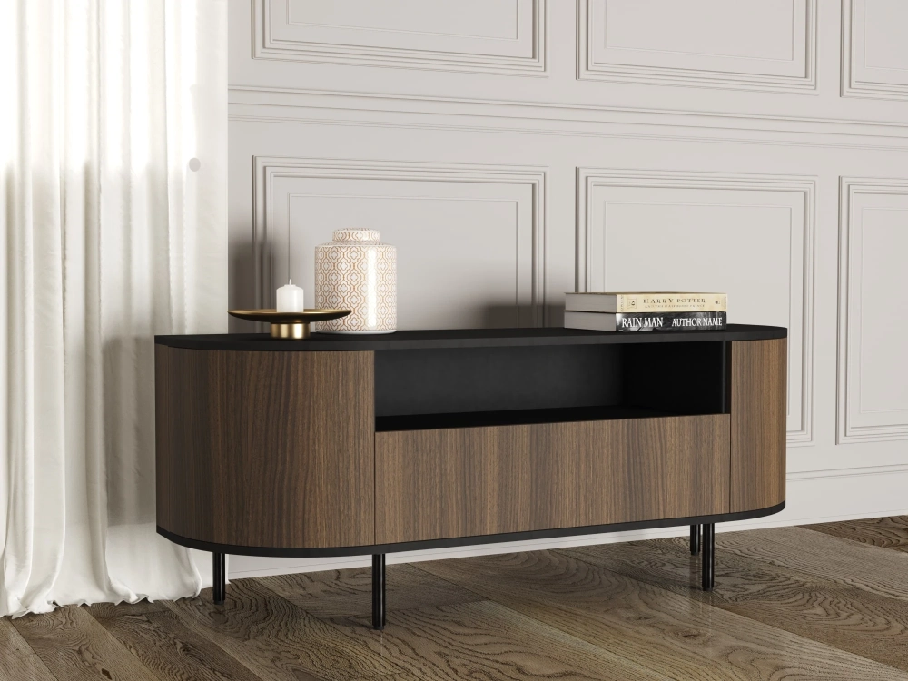 Фото ЭЛИС (мдф акация темн.+лдсп черный, корпус черный) - вид 3