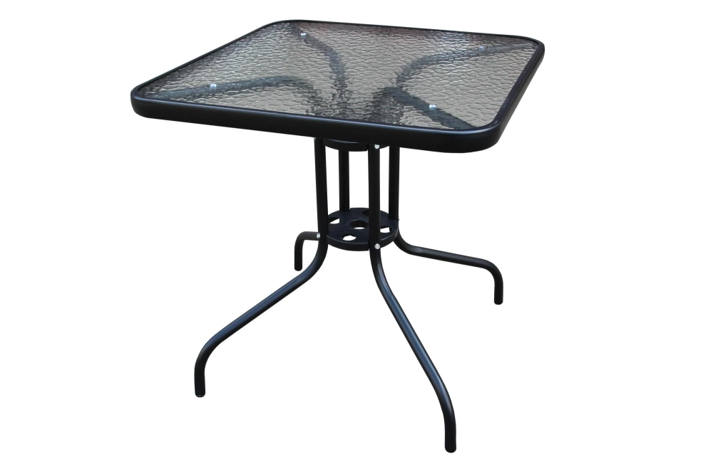 Фото СТОЛ КВАДРАТНЫЙ (АРТ.SC-073) (каркас черный, столешница стекло) - вид 2